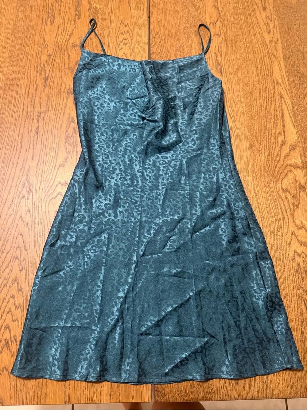 Inspired Hearts Teal Jacquard Slip Dress